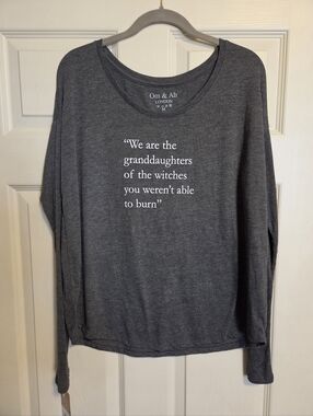 Grey Long Sleeve Tee by Om & Ah London M